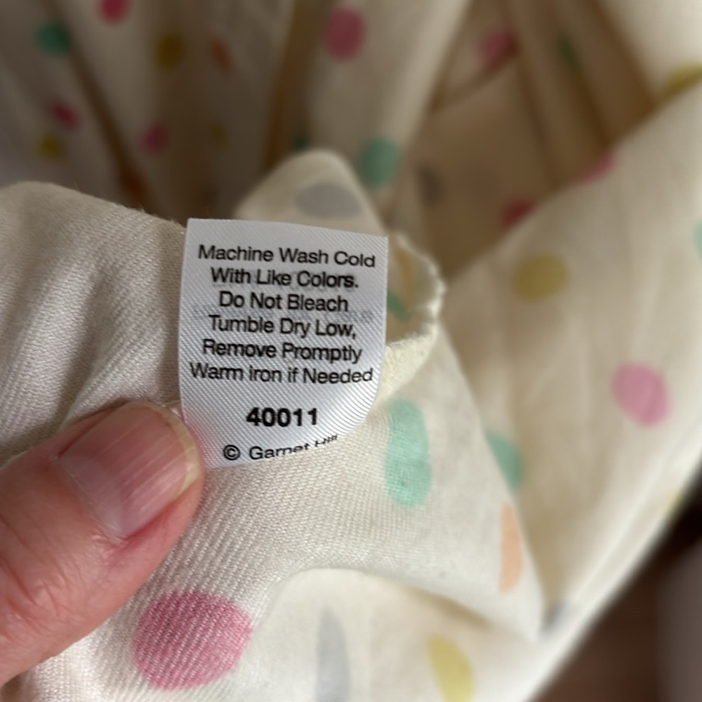 Garnet Hill Cotton Flannel Robe. Multi Colored Polkadot. Size Medium - Picture 7 of 7